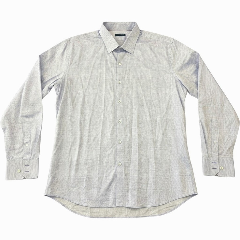 Zachary Prell Mens XL Purple Tessitura Monti Italian Fabric Linen Blend Shirt